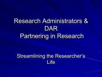 Research Administrators & DAR Partnering in Research - Emory ...