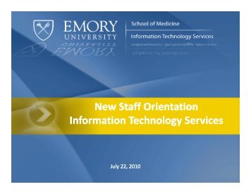 IT Policies and Resources - Emory University School of Medicine