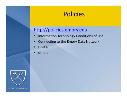 IT Policies and Resources - Emory University School of Medicine