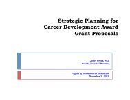 Strategic Planning for Career Development Award Grant Proposals