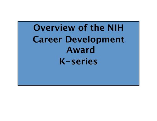 Strategic Planning for Career Development Award Grant Proposals