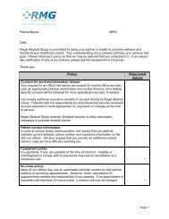 RMG Patient Policy Form - Regal Medical Group - Dr.