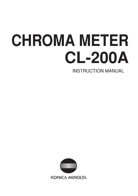 CHROMA METER CL-200A - KONICA MINOLTA | Europe