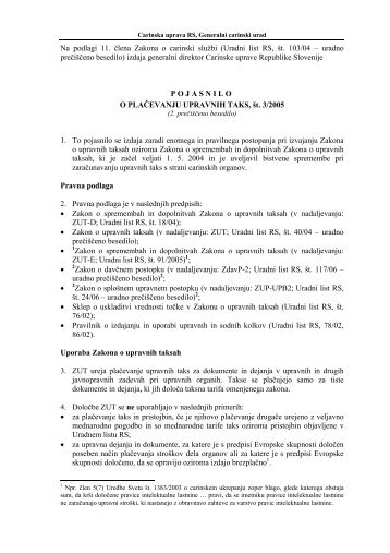 Na podlagi 11. Älena Zakona o carinski sluÅ¾bi - Carinska uprava ...