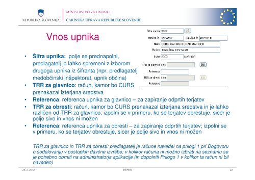 Predstavitev aplikacije E-izvrÅ¡be za predlagatelje - Carinska uprava ...