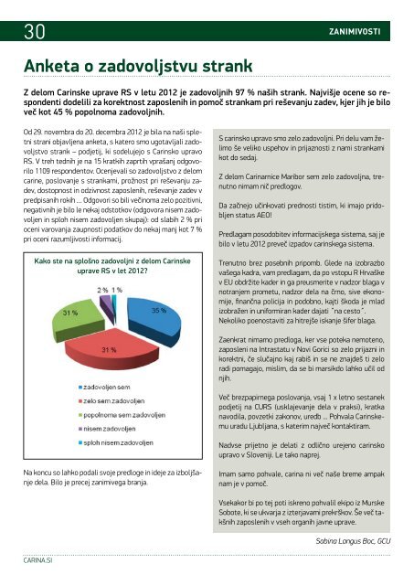 Å tevilka 26, januar 2013 - Carinska uprava Republike Slovenije