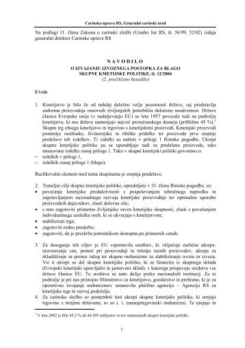2. preÄiÅ¡Äeno besedilo - Carinska uprava Republike Slovenije