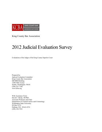 2012 Judicial Evaluation Survey - King County Bar Association