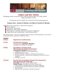 FAMILY LAW HOT TOPICS - King County Bar Association