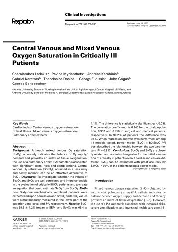 Central Venous and Mixed Venous Oxygen ... - ICU Medical, Inc.