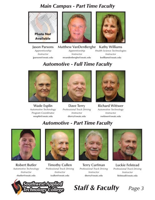 Staff and Faculty Directory 2012 - 2013 - Southwest Applied ...