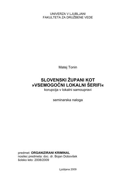 4. korupcija v lokalni samoupravi - Matej Tonin