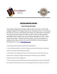 OFFICIAL REQUEST FOR BID Truck Driving Simulator - Southwest ...