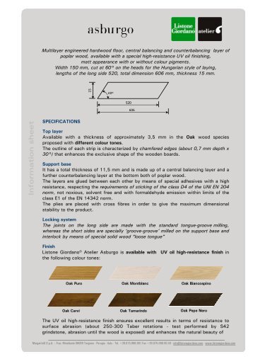 SP 67 - Information sheet LG Atelier Asburgo - Listone Giordano