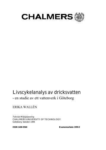 Livscykelanalys av dricksvatten - BOFFE.COM