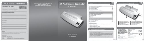 A4-Plastificateur Backloader - monolith Support