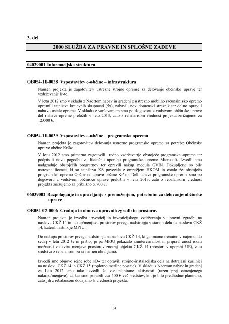 5 - Proračun 2012 - spr - obrazložitve in priloga.pdf - Občina Krško