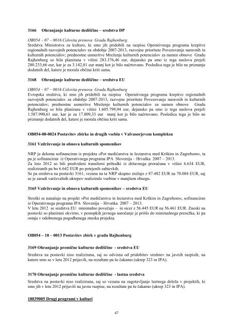 5 - Proračun 2012 - spr - obrazložitve in priloga.pdf - Občina Krško