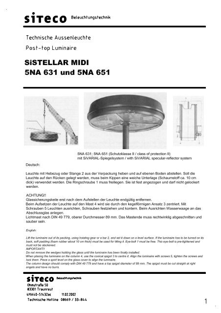 Montageanleitung SiSTELLAR MIDI (PDF, 1915.39 ... - POWERLAB