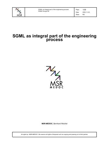 SGML as integral part of the engineering process - MSR