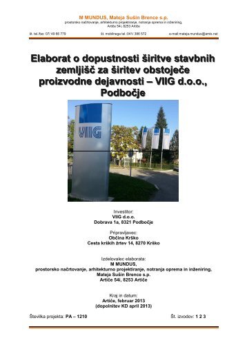 Elaborat o širitvi stavbnih zemljišč_VIIG_2 april - Občina Krško