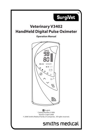 Veterinary V3402 HandHeld Digital Pulse Oximeter - SurgiVet