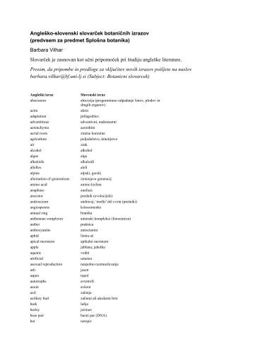 AngleÅ¡ko-slovenski slovarÄek botaniÄnih izrazov (predvsem za ...