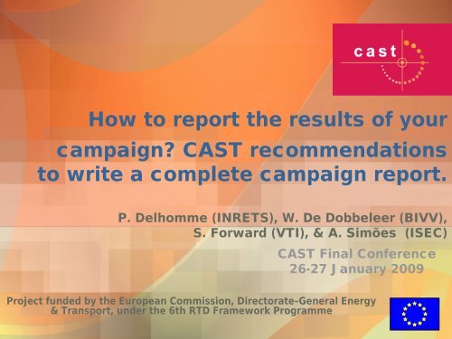 How to report the results of your campaign? CAST ...