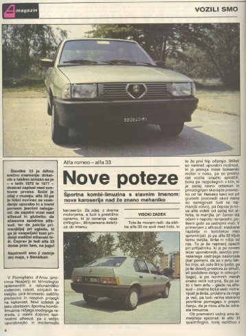 Prenesi PDF testa Alfa Romeo Alfa Romeo 33 - Avto Magazin