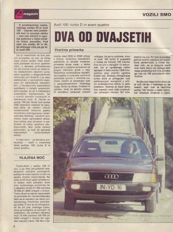 Prenesi PDF testa Audi Audi 100 turbo D in Avant ... - Avto Magazin