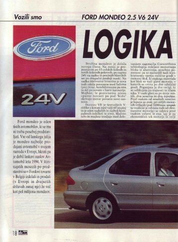 Prenesi PDF testa Ford Ford Mondeo 2.5 V6 24 - Avto Magazin