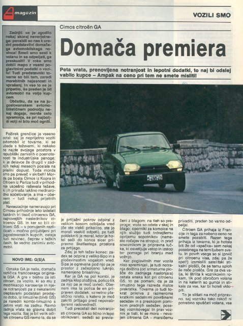 Prenesi PDF testa Citroën Citroën Cimos GA - Avto Magazin