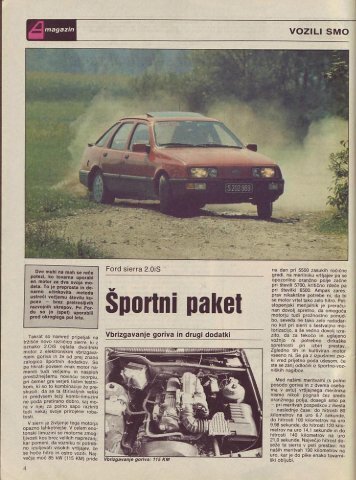 Prenesi PDF testa Ford Ford Sierra 2.0i S - Avto Magazin