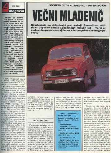 Prenesi PDF testa Renault Renault 4 TL - Avto Magazin