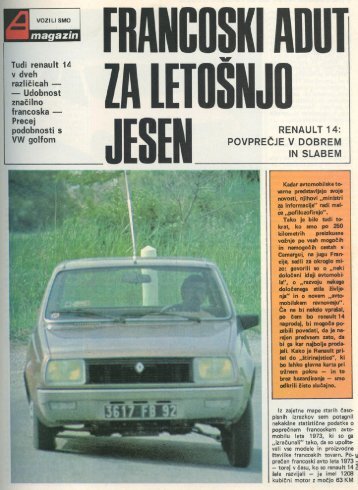 Prenesi PDF testa Renault Renault 14 - Avto Magazin