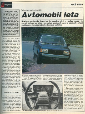 Prenesi PDF testa Talbot Talbot Simca Horizon LS - Avto Magazin