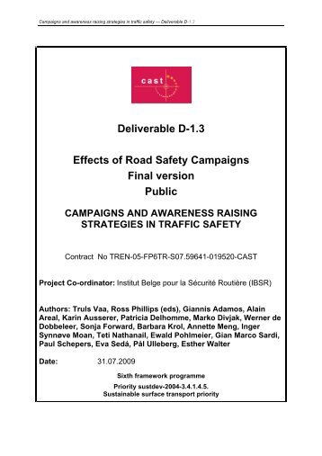 Deliverable 1.3 - CAST - Campaigns and Awareness-raising ...