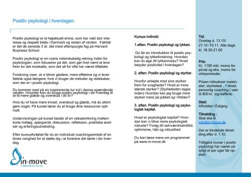 Positiv psykologi i hverdagen - in-move