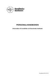 PERSONALHANDBOKEN - Internwebben - Karolinska Institutet