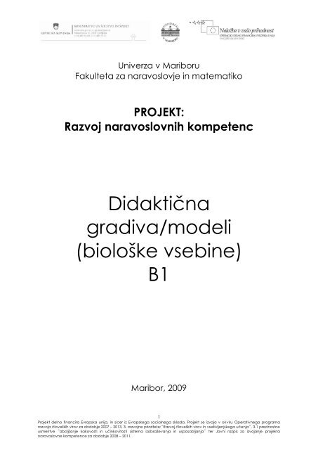 Poročilo - Razvoj naravoslovnih kompetenc - Univerza v Mariboru