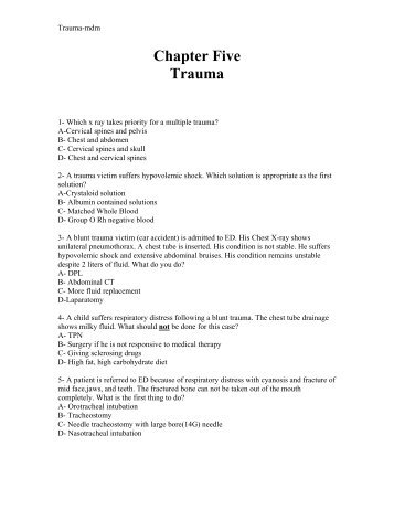 Chapter Five Trauma - Medical Education Online