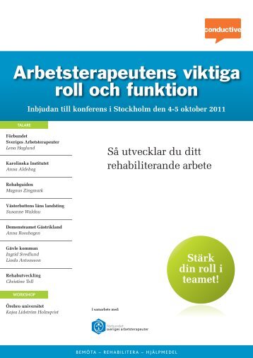 Arbetsterapeutens viktiga roll och funktion - Conductive