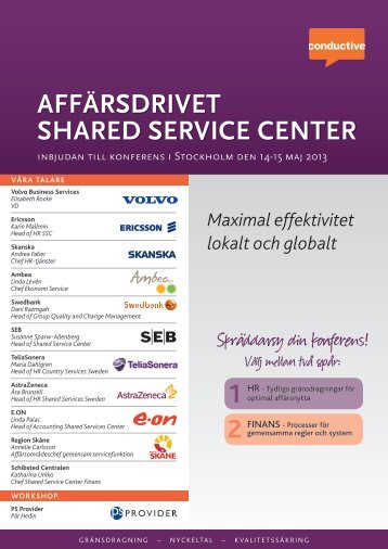 b shared service center center affÃ¤rsdrivet - Conductive