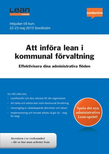 Att infÃ¶ra lean i kommunal fÃ¶rvaltning - Conductive