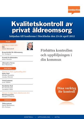 Kvalitetskontroll av privat Ã¤ldreomsorg - Conductive