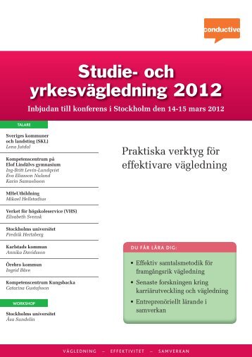 Inbjudan till konferens i Stockholm den 14-15 mars 2012 - Conductive