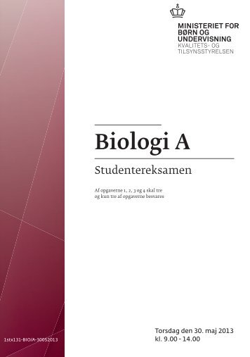 Biologi A stx, den 30. maj 2013 (pdf)