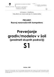 Poročilo 2 - Razvoj naravoslovnih kompetenc - Univerza v Mariboru