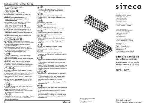 Montageanleitung Einbauleuchte 1-4lp. (PDF, 367.15 ... - POWERLAB