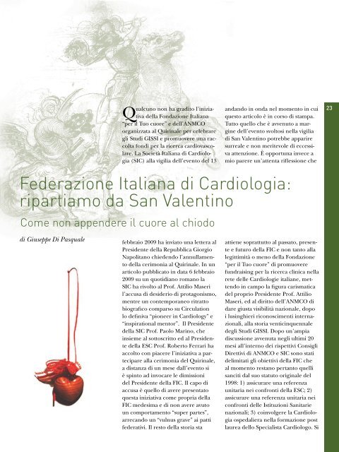 Cardiologia negli Ospedali nÂ° 168 Marzo/Aprile 2009 - Anmco